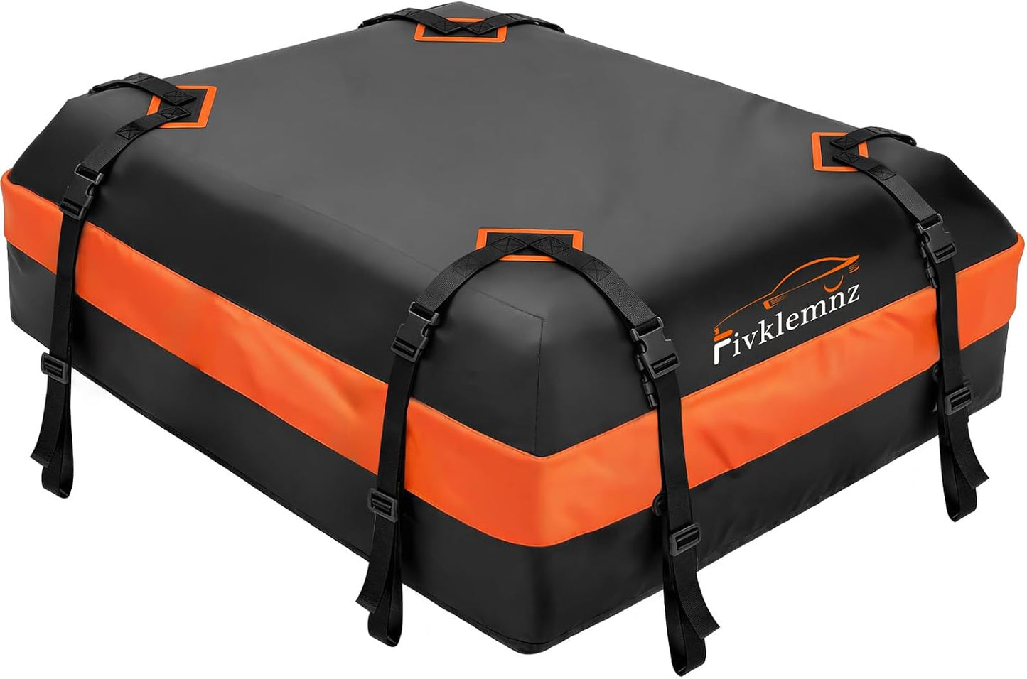 FIVKLEMNZ Rooftop Cargo Carrier - 21 Cubic Waterproof Roof Top Cargo Bag for All Cars SUVs with/Without Rack, Heavy Duty 840D Car Roof Bag with Anti-Slip Mat, 10 Reinforced Straps, 6 Door Hooks & Lock
