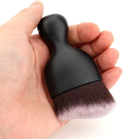 Car Detailing Brush, Soft Bristle Cleaning Brush, Scratch-Free Auto Duster Tool for Dashboard, Air Vents, Leather & Interior Cleaning (Black&Brown)