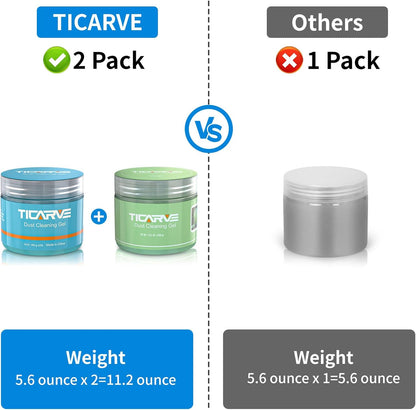 TICARVE 2Pack Cleaning Gel Car Putty Slime for Detailing Putty Detail Tools Car Interior Cleaner Automotive Cleaning Kits Keyboard Cleaner Blue Rose (320g/11.2oz)