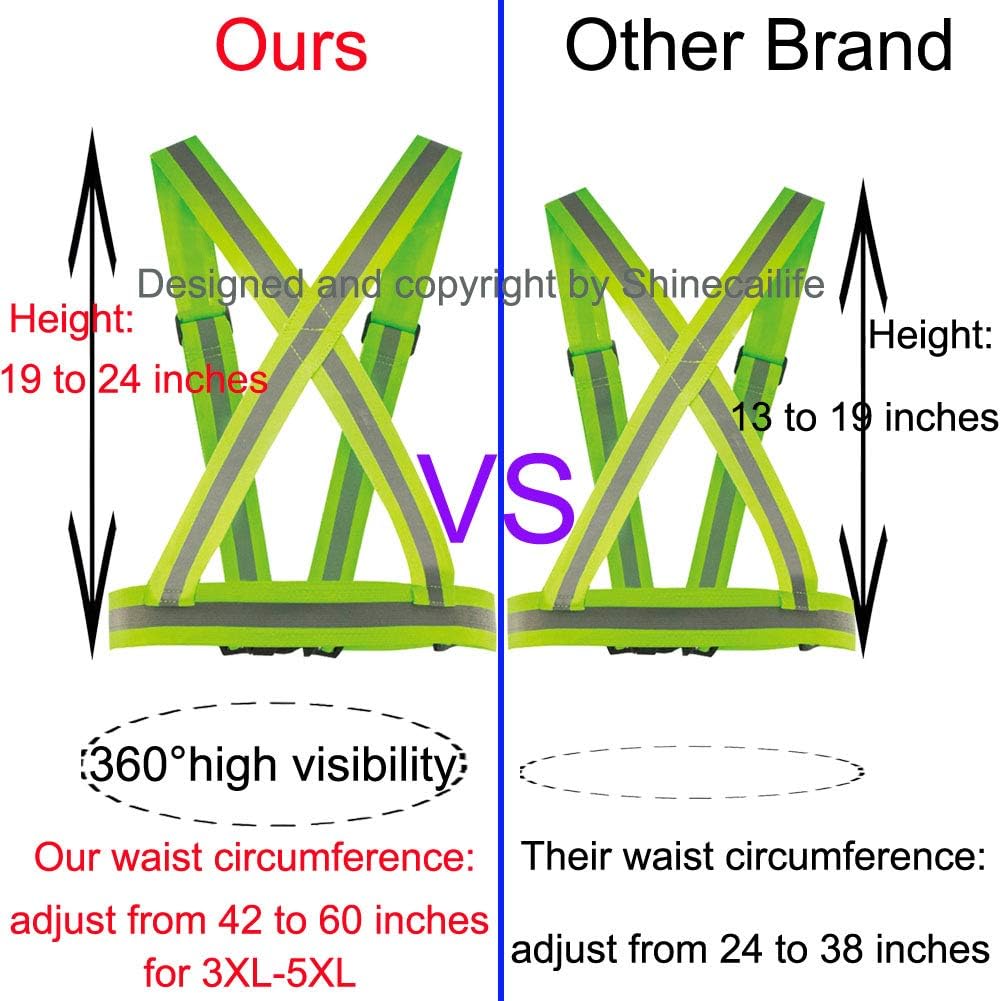 2" Wider Reflective Safety Vest,60% More High Visibility for Running,Construction,Walking Women Men,Adjustable