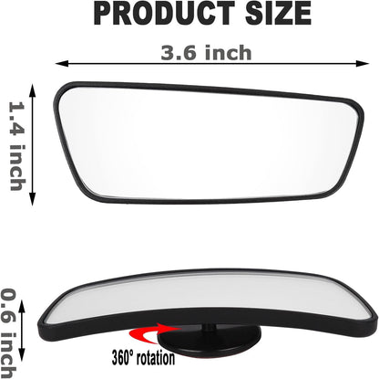 Upgrade HD Glass Wide Angle Blind Spot Mirror, Frameless 360 Adjustable Convex Rear View Mirror for Cars, Trucks and SUV - Big Fan Shaped 2pcs