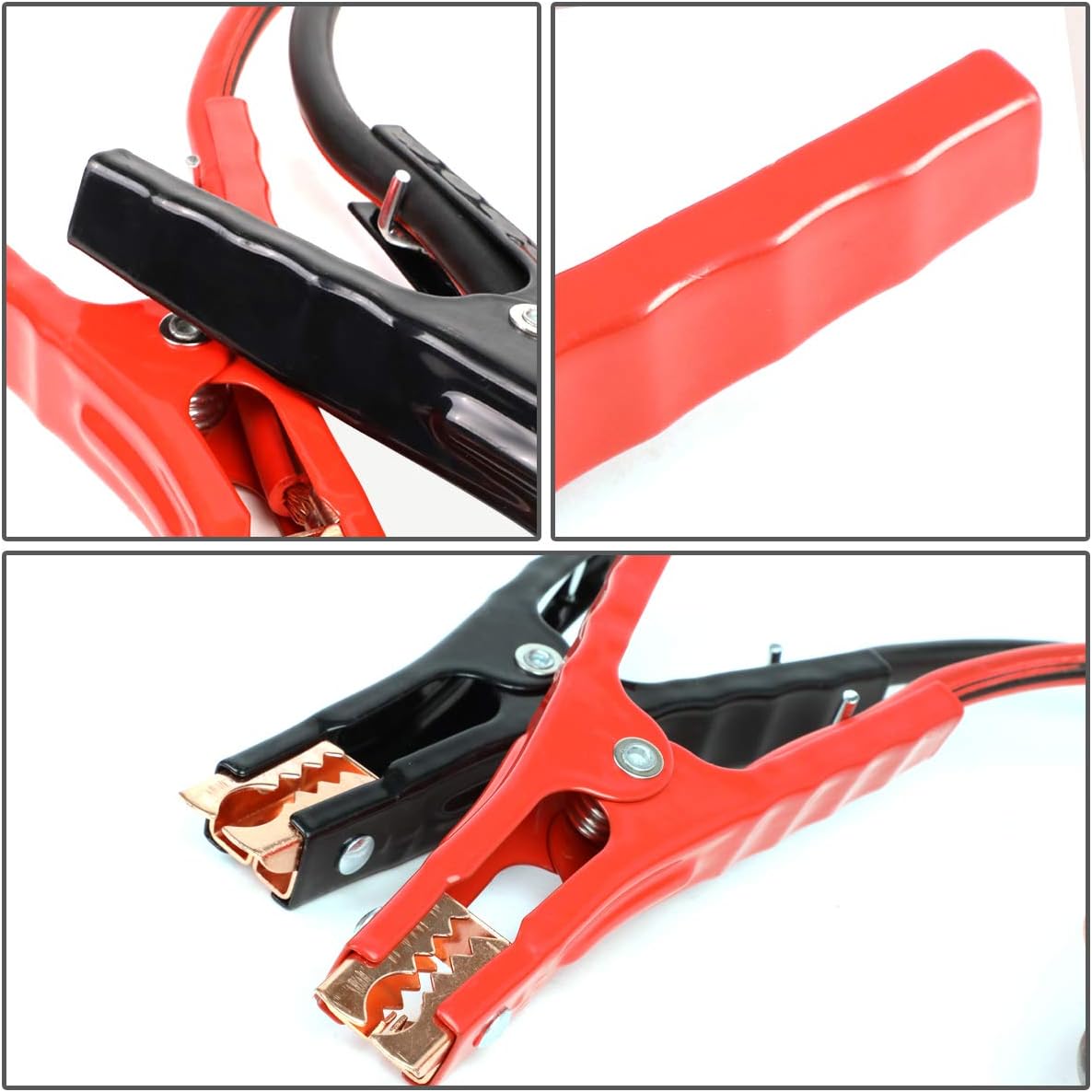 DNA MOTORING 12ft 10Gauge Jumper Cables for Car Battery, Heavy Duty Automotive Booster Cables for Jump Starting Dead or Weak Batteries, BBC-T1