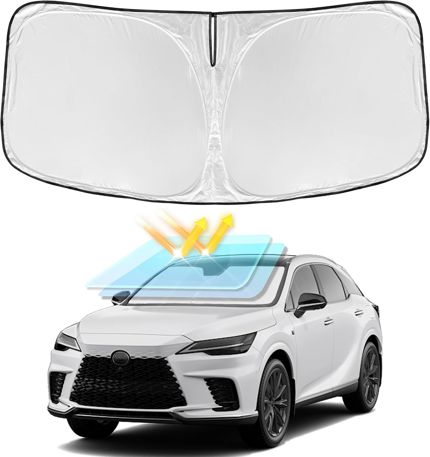 for Toyota Tacoma 2016-2023 2024 2025 2026 Sun Shade Sunshade Windshield Cover - 4 Layers Front Window Shade Custom Fit Tacoma 2Dr 4Dr Pickup Sun Visor 240T Shade Blocks UV Rays Car Accessories - Colors G