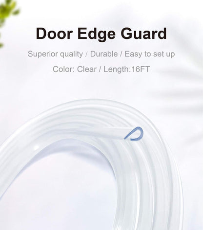 Car Door Edge Guards Clear, 16Ft Rubber Seal Protector U Shape Edge Trim Car Door Edge Protection Fit for Most Car