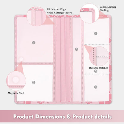 Car Registration and Insurance Holder, Auto Truck Document Holder with Magnetic Shut, Vehicle Glove Box Car Organizer, Interior Car Accessories for Women Men (Bow)