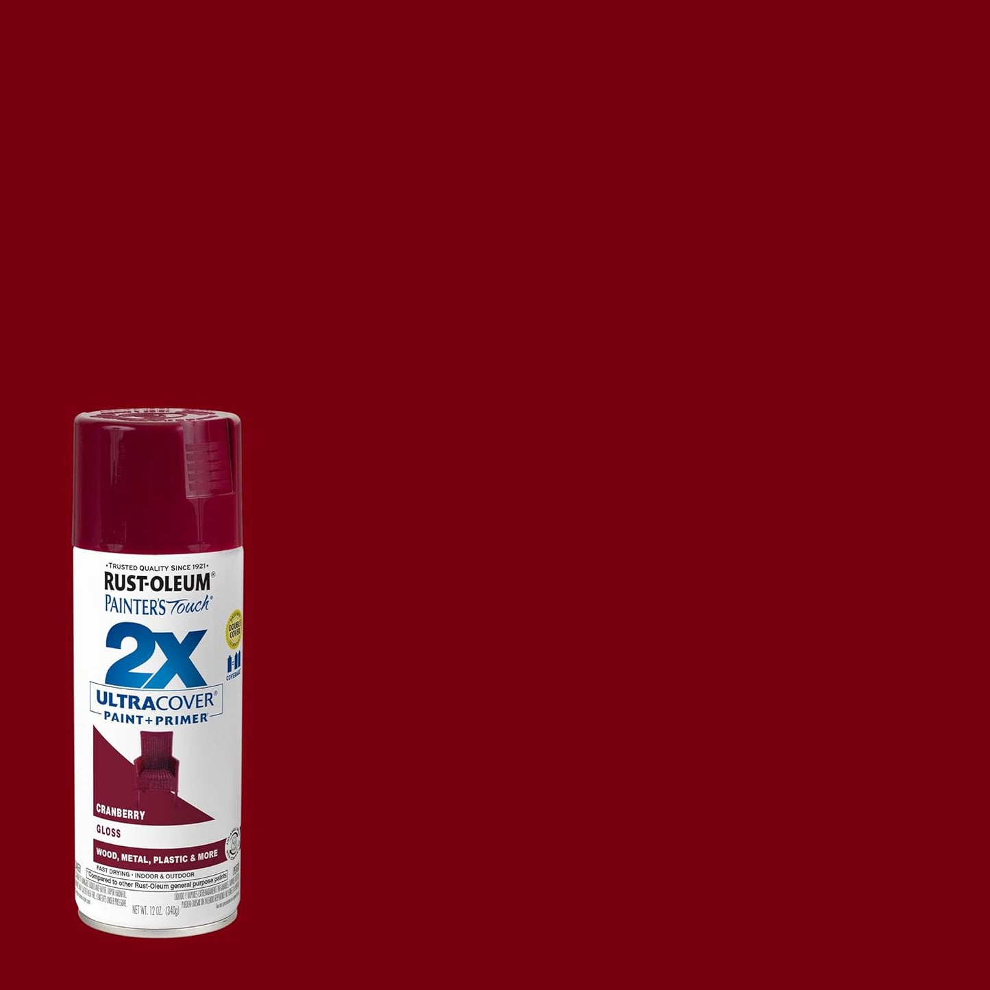 Rust-Oleum 334029 Painter's Touch 2X Ultra Cover Spray Paint, 12 oz, Gloss Clear - Colors A