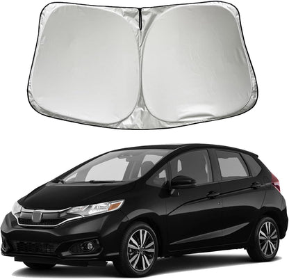Car Windshield Sun Shade Sunshade Compatible with Honda Fit EX EXL Sport Engine 2024 2023 2022 2021 2020-2007 Accessories, Car Front Window Sun Shield