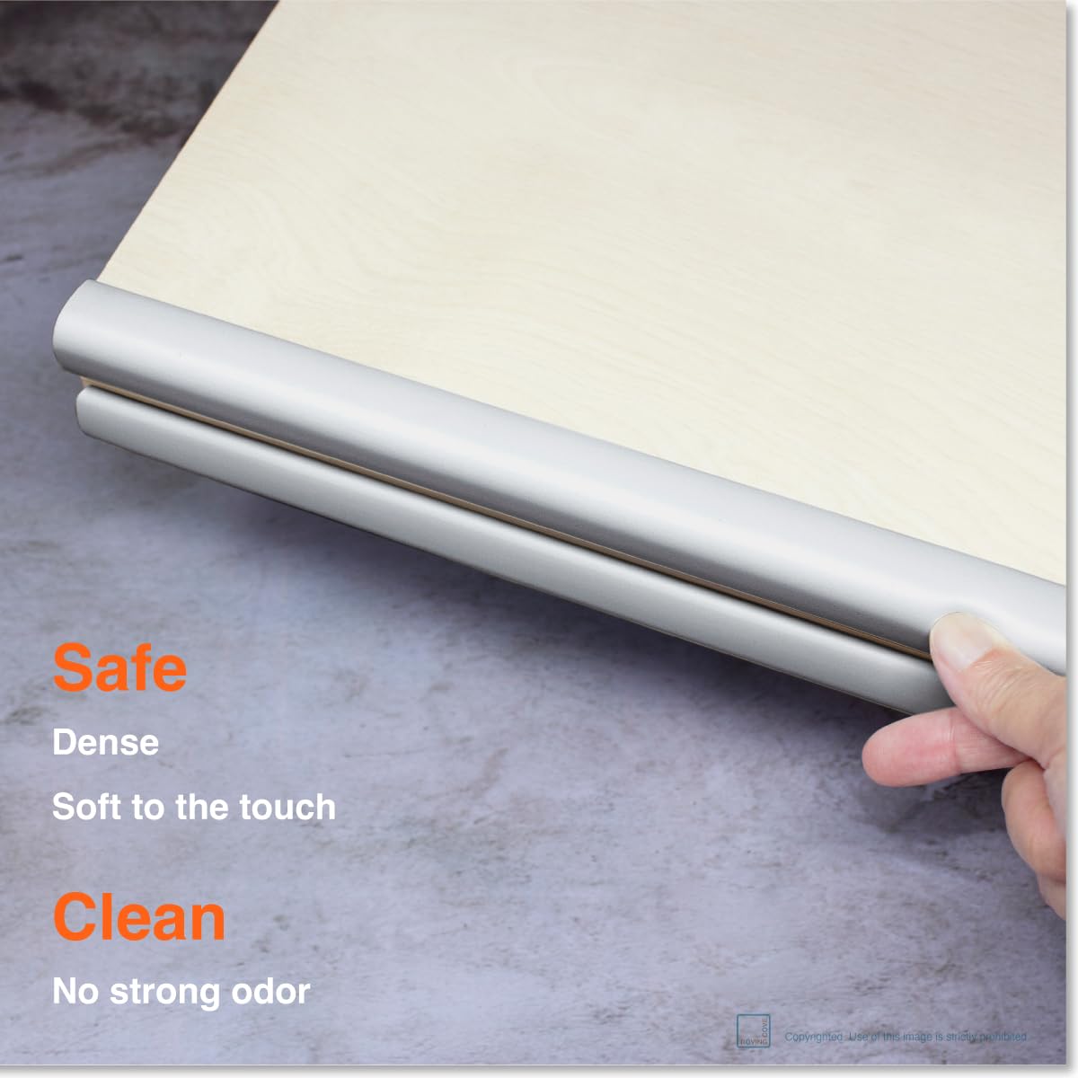 Roving Cove HeftyFit Edge Protector for Baby Proofing (6ft Large Edge Only), Heavy-Duty Soft Rubber Foam Furniture Edge Bumper Guards, Desk Edge Cushion, Wall Corner Covers, 3M Adhesive, Onyx Black