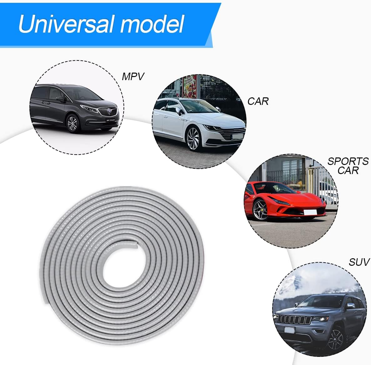XINLIYA Car Door Edge Guards, 16Ft Universal Rubber Seal Protector U Shape Edge Trim Car Door Edge Protection for Most Car, Aluminum Boat Edge Guards (Red)