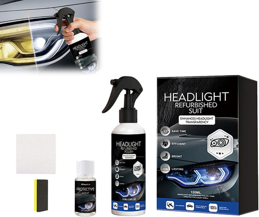 Car Headlight Restoration Kit - 2026 Upgraded Automotive Headlight Cleaner and Restorer Kit for Foggy Yellowing Oxidation, Refurbishing Fluid Restores Clarity & Brightness for All Vehicle Types (1PCS)