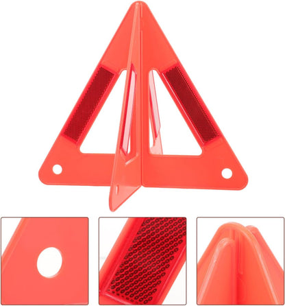 Unomor Car Road Warning Sign Reflective Road Safety Kit Triangle Emergency Reflective Triangle for Roadside Assistance Vehicle Maintenance Construction Portable Lightweight 10.07 X 10.07 X 8.85 in