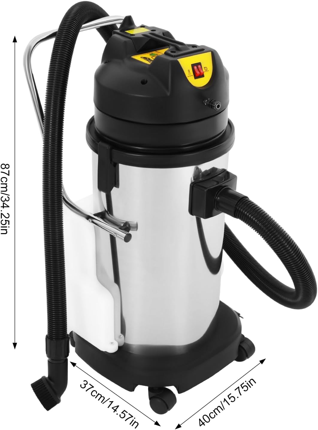 40L/10.6Gal Commercial Carpet Cleaner Machine, 3-in-1 Heavy Duty Extractor Vacuum with 1049W Power & 230mbar Suction, Professional Upholstery Cleaner for Sofa Curtain Car, Stainless Steel Wet Dry Vac