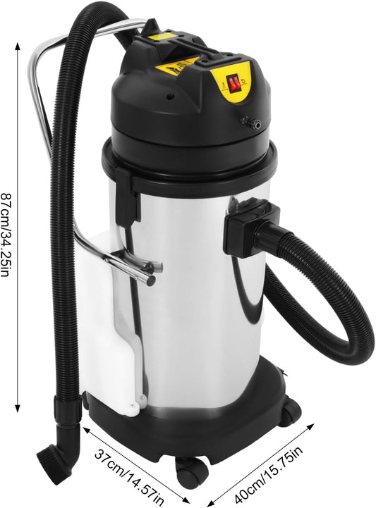 40L/10.6Gal Commercial Carpet Cleaner Machine, 3-in-1 Heavy Duty Extractor Vacuum with 1049W Power & 230mbar Suction, Professional Upholstery Cleaner for Sofa Curtain Car, Stainless Steel Wet Dry Vac