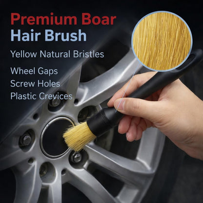 8PCS All-in-One Wheel & Tire Cleaning Kit - 360° Flexible Synthetic Wool Rim Brush, 2 Dual-Hardness Brushes, Dressing Pads & Storage Bag | Scratch-Free for All Vehicles