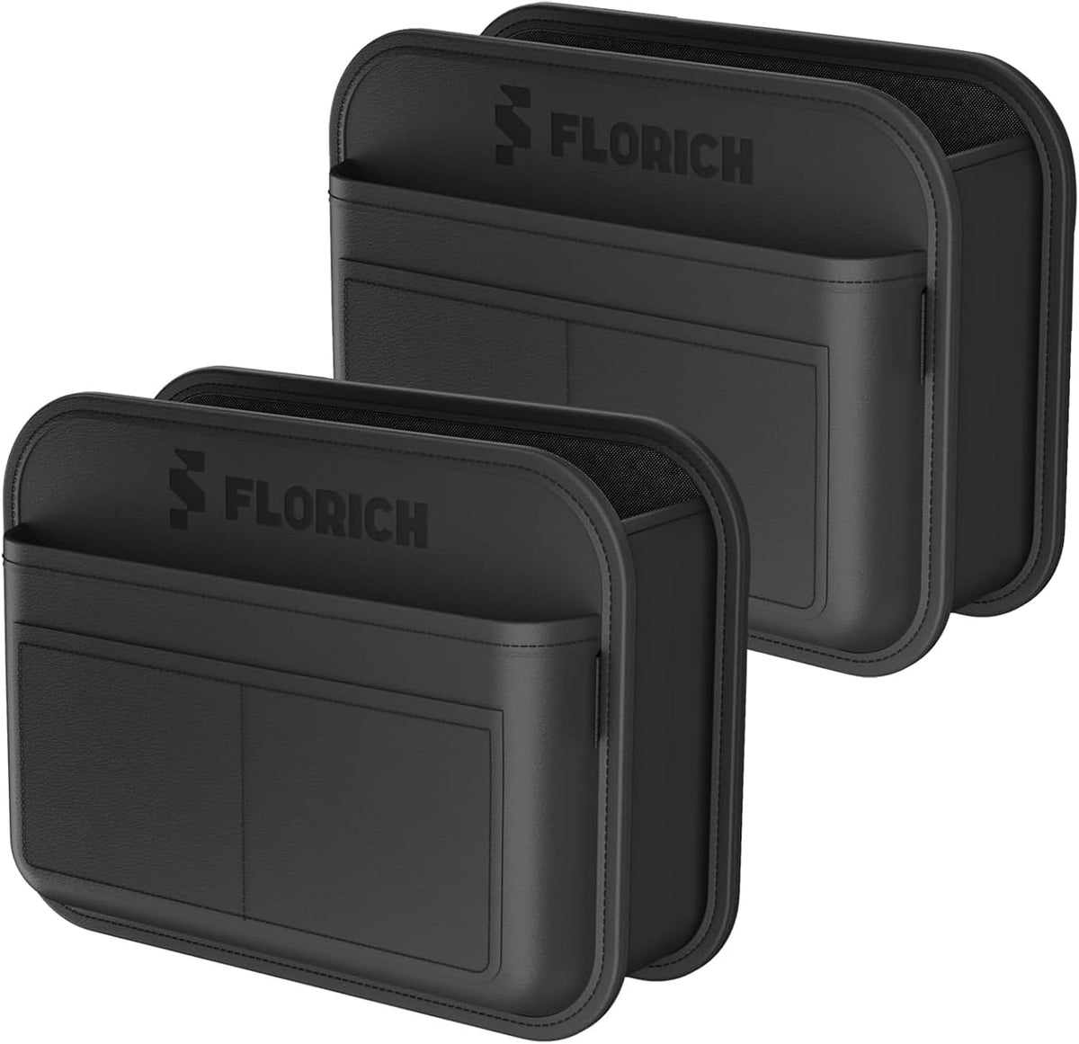 FLORICH Car Seat Gap Filler, Pro-Seats Gap Filler Organizer and Storages 2-in-1, Premium Leather Center Console Organizer, Car Organizer Front Seat Universal Fit for Car SUV Truck