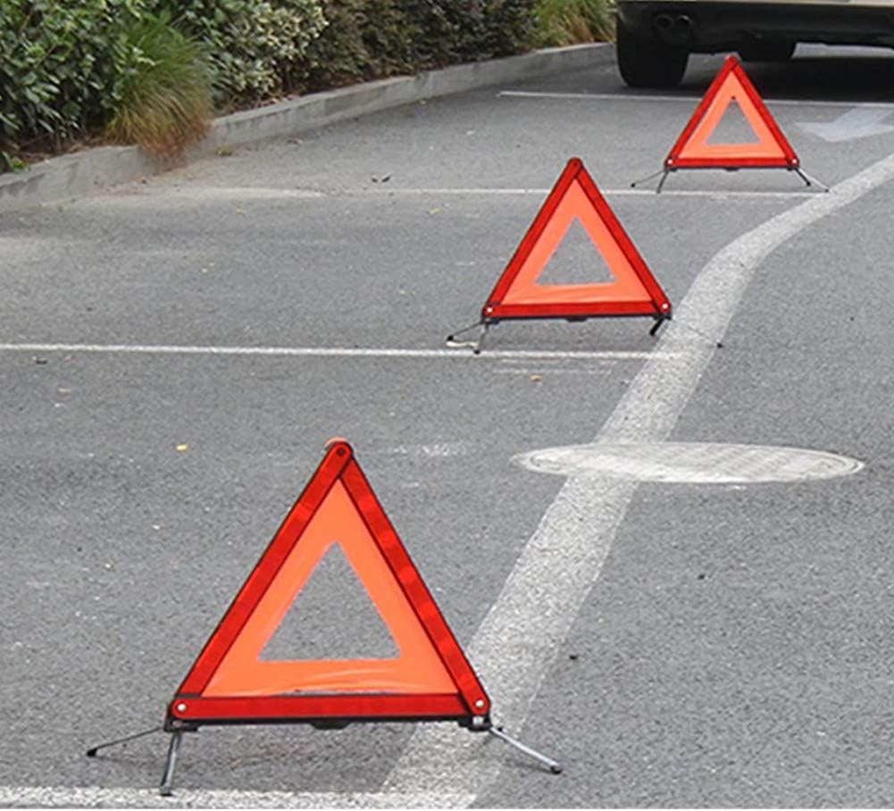 Reflective Triple Triangle Car Warning Sign, Foldable Emergency Warning Triangles Breakdown Board, Safety Roadside Hazard Sign Warning Kit