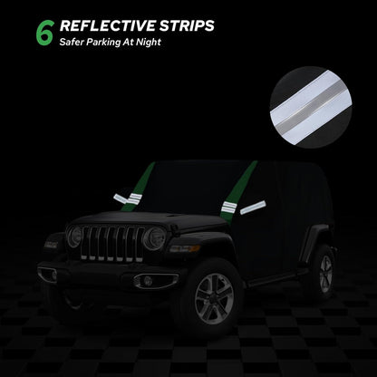 10-Layer Car Cover Waterproof All Weather for Automobiles, Soft Cotton Lining Outdoor Full Covers with Door Zipper, Universal Fit for Sedan 196"-208" L, Size A6 (See Size Chart)