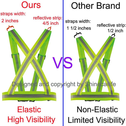 2" Wider Reflective Safety Vest,60% More High Visibility for Running,Construction,Walking Women Men,Adjustable