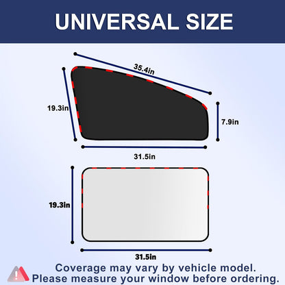 XCBYT Car Window Shades - 4 Pcs Car Privacy Curtains - 100% Block Light Car Window Covers - Magnetic Side Window Sun Shade Keeps Cooler for Breastfeeding, Taking a nap, Changing Clothes, Camping