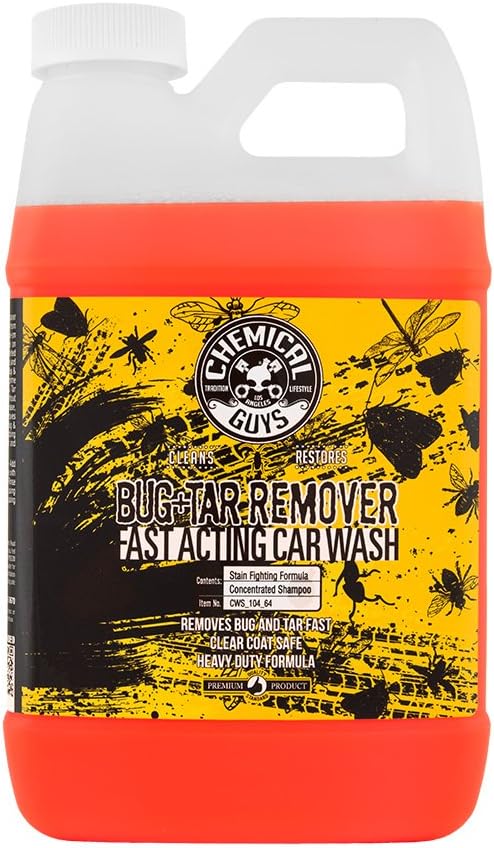 Chemical Guys Bug and Tar Remover Fast Acting Car Wash - Heavy Duty Cleaner for Bugs, Tar, Grime, Tree Sap & Bird Droppings - Safe for Car Paint, Glass, Chrome, Plastic, All Exterior Surfaces - 16 oz