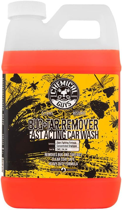 Chemical Guys Bug and Tar Remover Fast Acting Car Wash - Heavy Duty Cleaner for Bugs, Tar, Grime, Tree Sap & Bird Droppings - Safe for Car Paint, Glass, Chrome, Plastic, All Exterior Surfaces - 16 oz