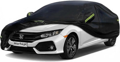 Car Cover Waterproof All Weather for Automobiles, Outdoor Full Exterior Covers for Sedan Black(Suggest Car Length from 194"-208")