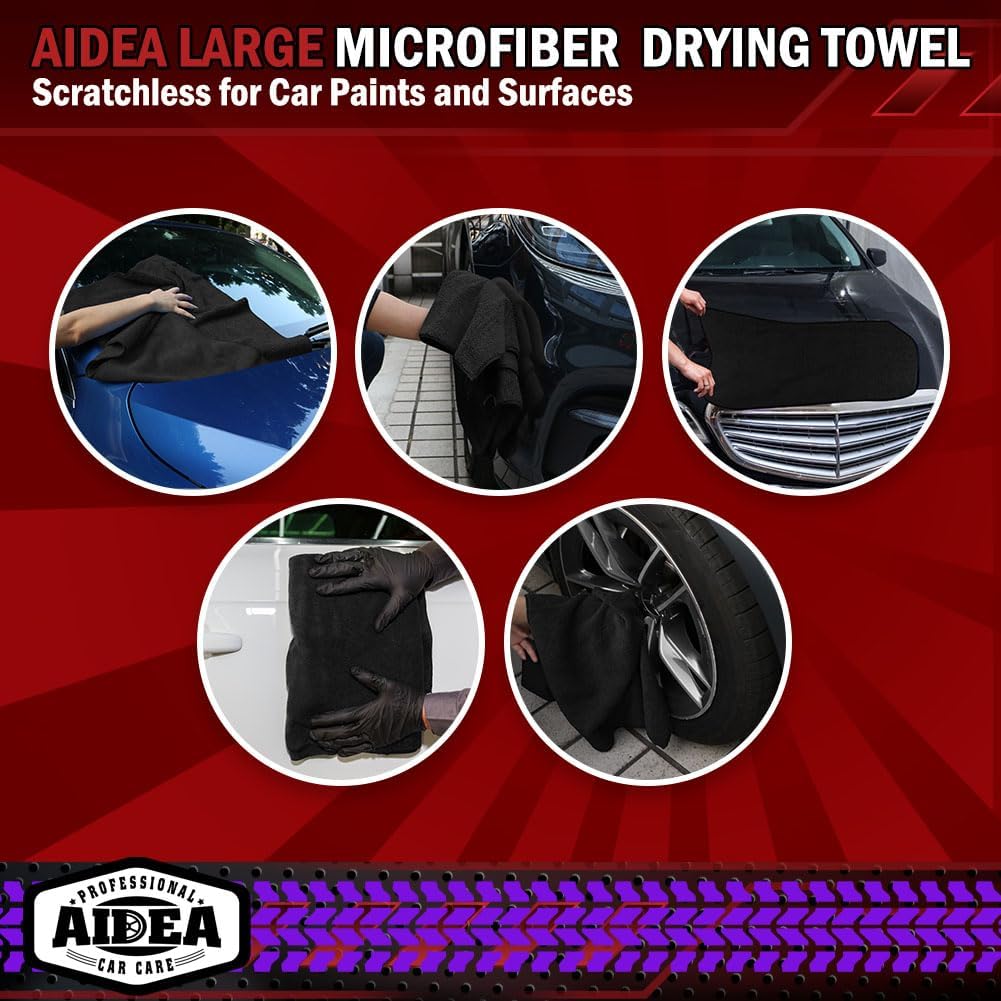 AIDEA Microfiber Cleaning Cloth 24 Pack, Microfiber Towels for Cars, Soft & Absorbent Cleaning Rags, Premium Lint Free Shop Towels for House, Kitchen, Car, 12inx16in