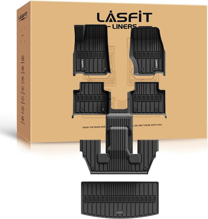 LASFIT Floor Mats for Jeep Grand Cherokee WL 2022-2025 2026 5-Seat (Include 4xe, NOT for L), All Weather TPE Custom Fit Car Mats Floor Liners Cargo Liner Cargo Mat Trunk Mat Black