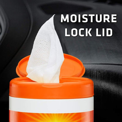 Armor All Car Interior Cleaner Wipes , Car Cleaning Wipes with Orange Cleans Dirt and Dust in Cars, Trucks and Motorcycles, 25 Count