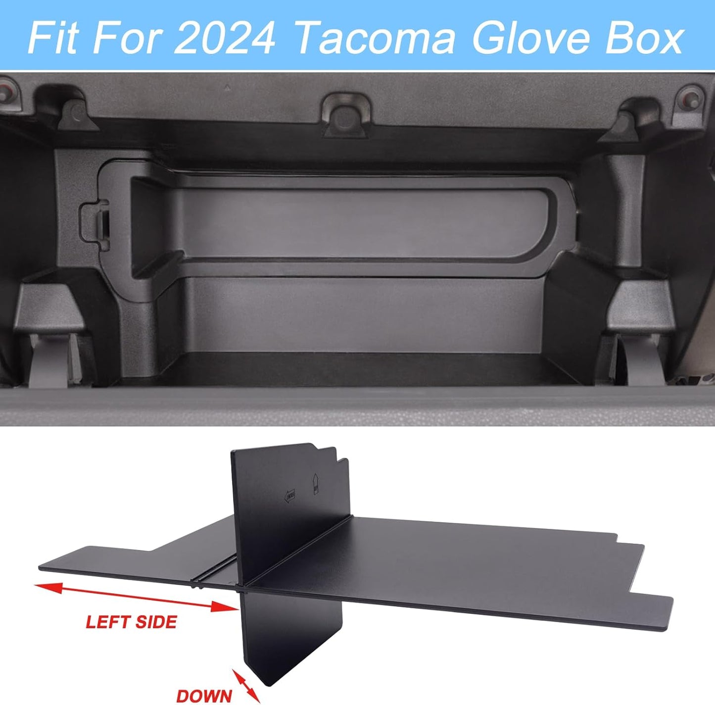 JKCOVER Compatible with Toyota Tacoma Glove Box Dividers Organizer 2016 2017 2018 2019 2020 2021 2022 2023 Accessories,Insert Box ABS Secondary Storage