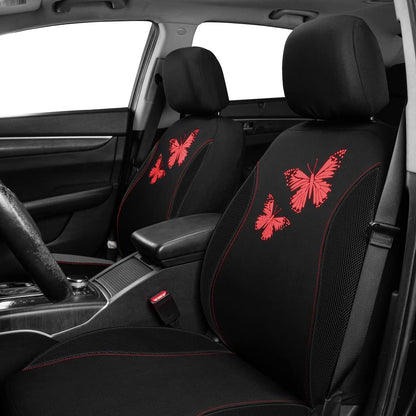 Flying Banner Butterfly car seat Covers ful Set Fashion Universal Lady Woman Female Rear Bench Split Colorized (Pink, 2 Fronts - Lace)