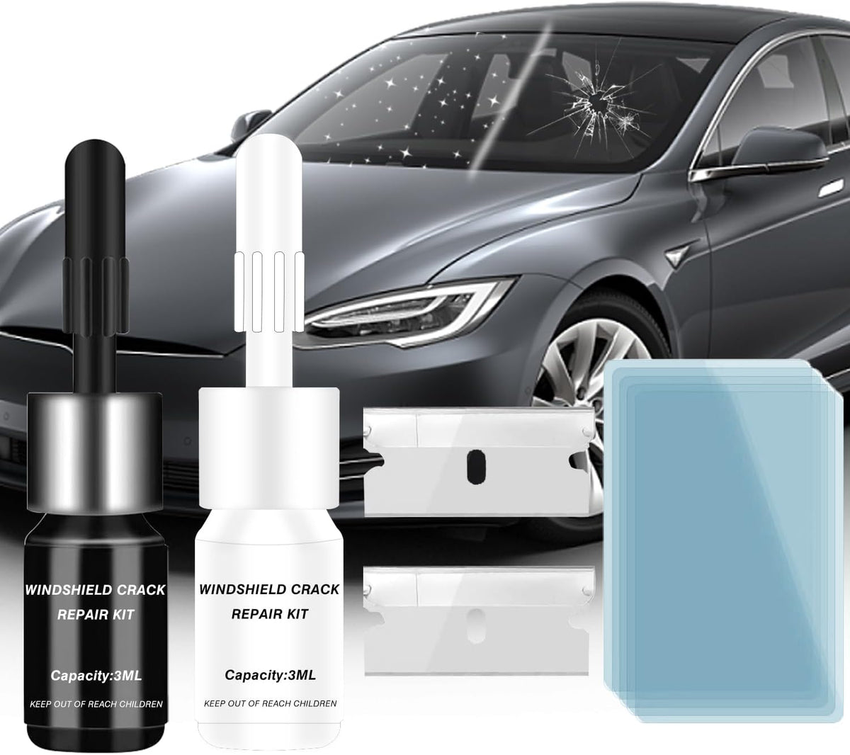 Filmer Windshield Chip Repair Kit, 2026 Latest - Windshield Repair Kit, Windshield Crack Repair Kit for Daily Car Glass Maintenance, Quickly Repair Glass Cracks & Chips, 5-Min Quick Fix (2 Bottles)
