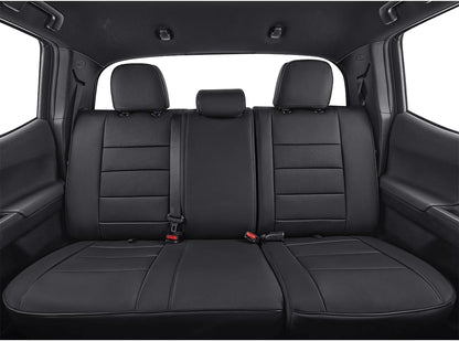 EKR Tacoma Car Seat Covers Custom Fit for Toyota Tacoma (Petrol) 2024 2025 2026 DoubleCab/CrewCab SR/SR5/TRD Sport/TRD Off-Road/Limited -Truck Seat Covers Full Set,Faux Leather(Black)