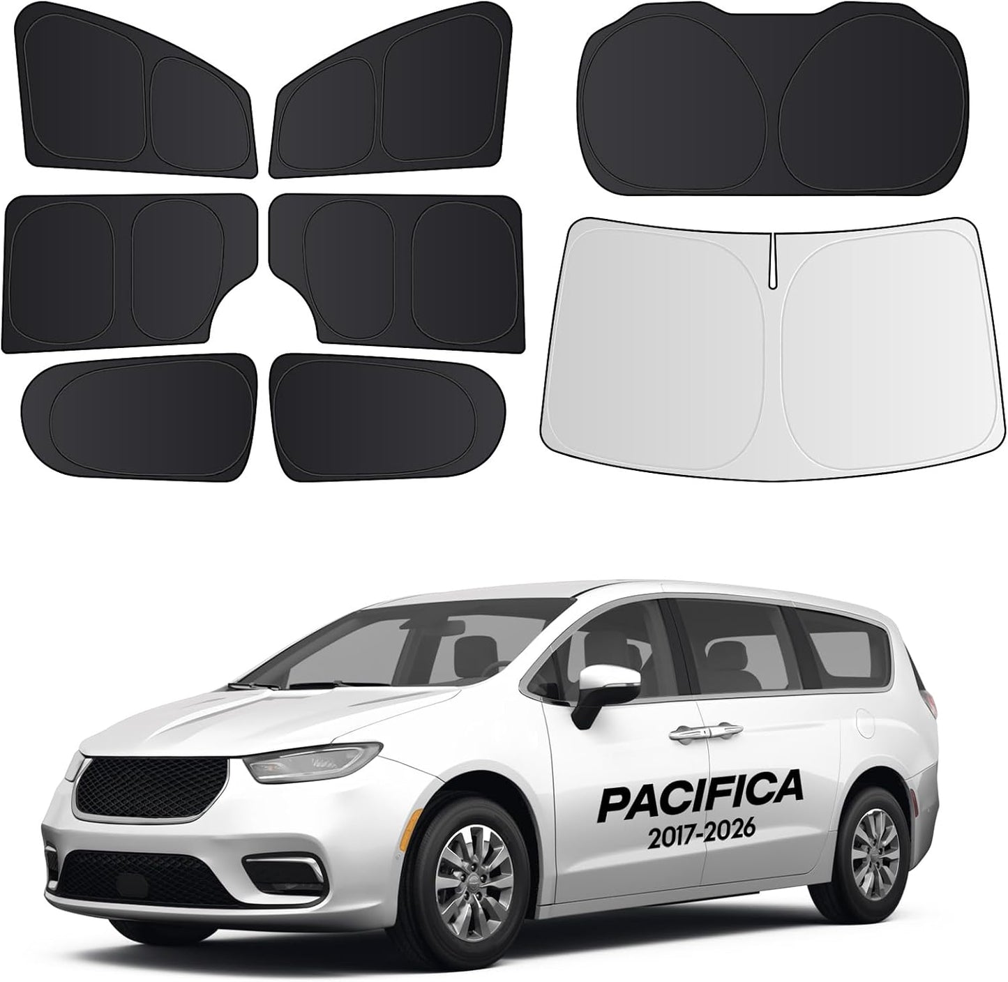 Wigoo 2026 Upgrade 8PCS Full Set Window Sunshade for Toyota 4Runner 2010-2024 [7-Layer Cooler & Blacker, Ice-Crystal Tech] with Windshield for Sun Block, Baby, Camping, Privacy Napping, Relax