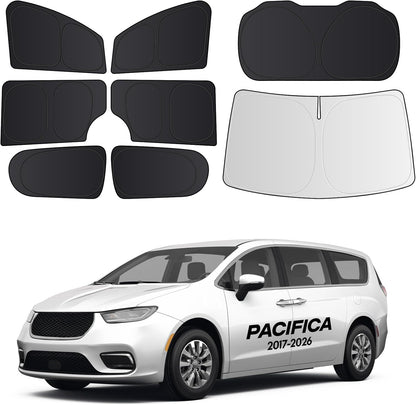 Wigoo 2026 Upgrade 8PCS Full Set Window Sunshade for Toyota 4Runner 2010-2024 [7-Layer Cooler & Blacker, Ice-Crystal Tech] with Windshield for Sun Block, Baby, Camping, Privacy Napping, Relax