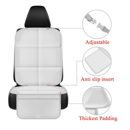 Meolsaek Car Seat Protector for Child Car Seat, Durable 600D Fabric Waterproof Car Seat Cover with Thick Pad Non-Slip Backing，No Imprints (Black 2pcs)