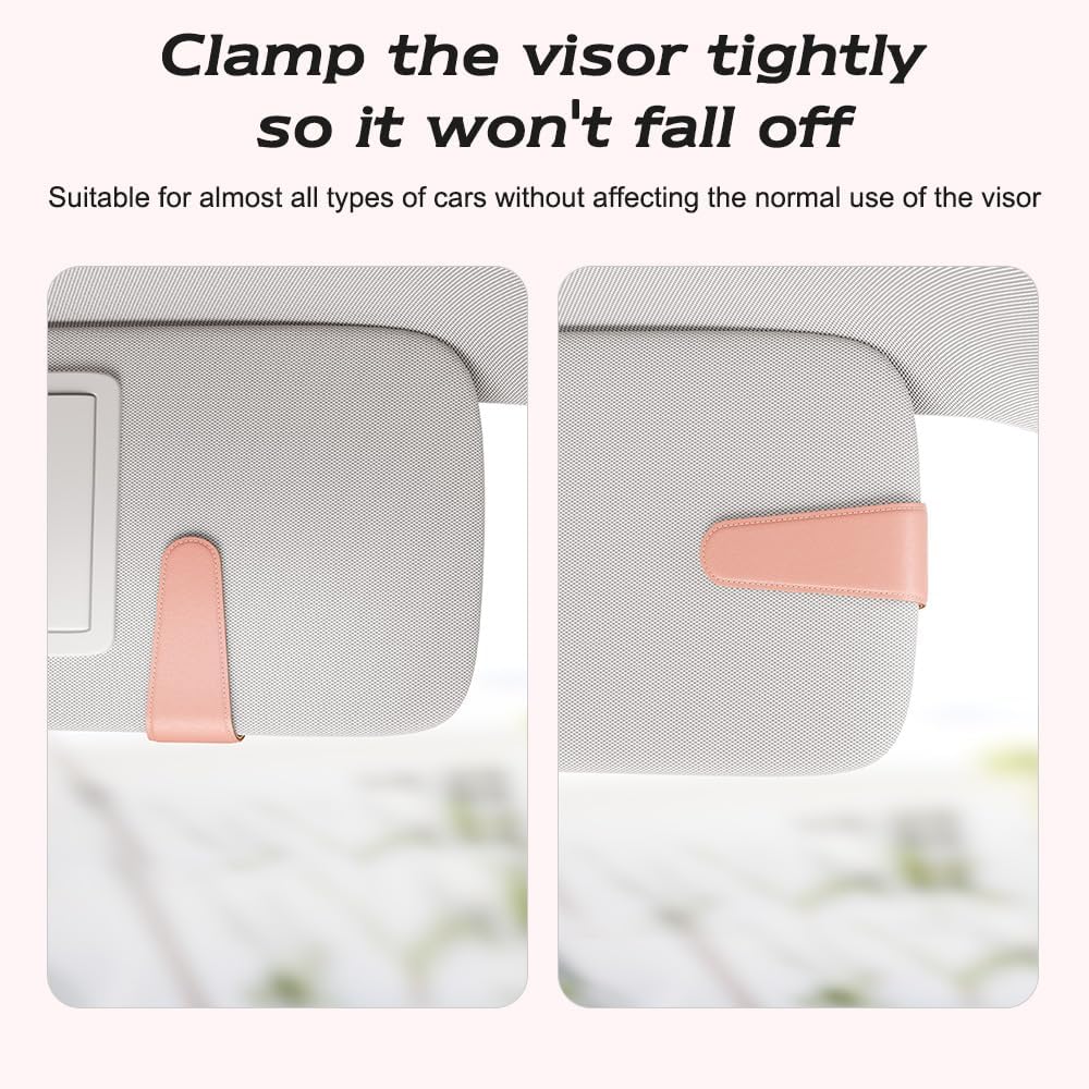 Sotfamily Sunglass Holder for Car Visor, Suede Cloth Magnetic Sunglass Organizer for Car Accessories, 2 Packs, Black
