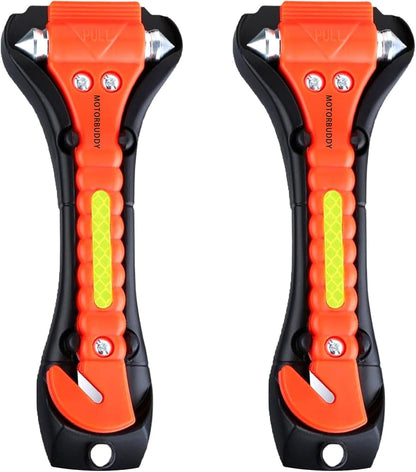 MOTORBUDDY 4-Pack Emergency Escape Hammer Seat Belt Cutter,Auto Car Safety Hammer with Window Glass Breaker，Escape Tool for Car Accidents