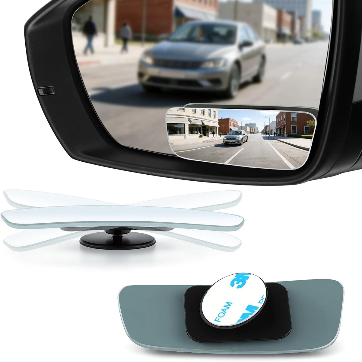LivTee Blind Spot Car Mirror, HD Glass Frameless Convex Side Mirror Blindspot, Wide Angle Rear View Mirrors for SUVs, Trucks and RVs - Car Accessories