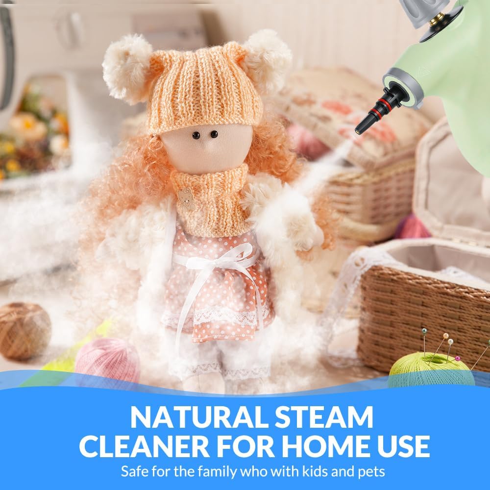 Handheld Pressurized Steam Cleaner with 12 pcs Accessories, Steamer for Cleaning, Steam Cleaner for Home Use, Steamer for Cleaning Car, Furniture, Floor, Upholstery, Grout and Tile, Deep Gray