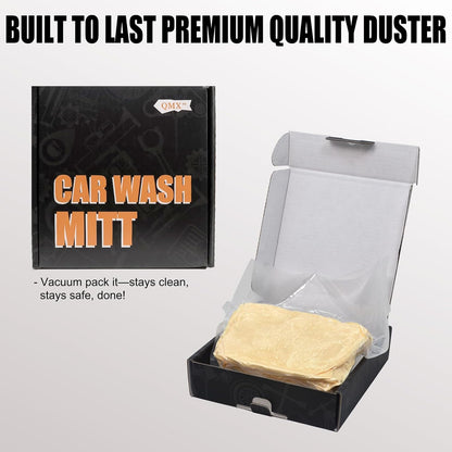 Car Wash Mitt Microfiber Scratch Free,Premium Chenille Ultra-Soft Car Wash Gloves,Thickened Inside Coated Swirl-Free Finish 5-Finger Design Detailing for Cleaning Car Wash Brush,2-Pack Yellow
