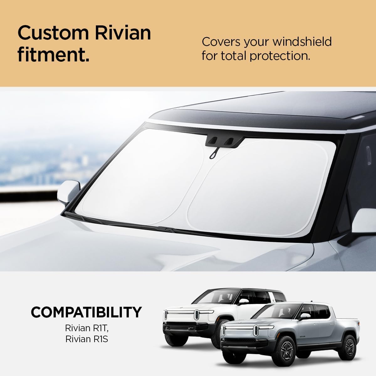 Spigen ZeroGap Windshield Sunshade for Tesla Model Y & 3, Maximum UV & Heat Protection, Dual Layer with Pocket | Car Accessories for Model Y Juniper, Model Y L, Model 3 Highland | Gift for Tesla Owner