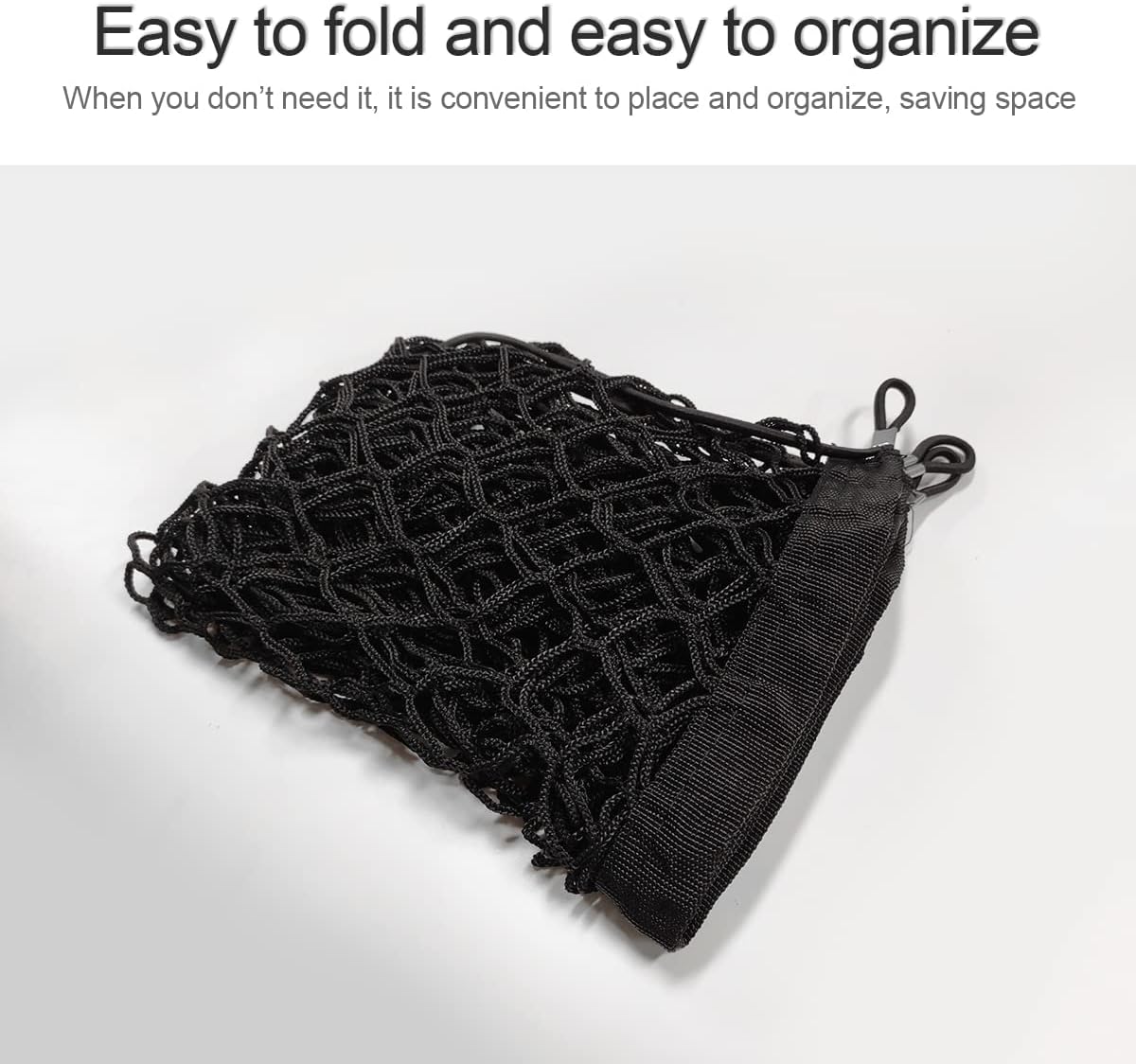 Car Rear Cargo Net, Adjustable Elastic Storage Organizer Net, Trunk Cargo Storage Net, Universal Fit for Car, Vehicle, SUV (43.3"x 15.8")