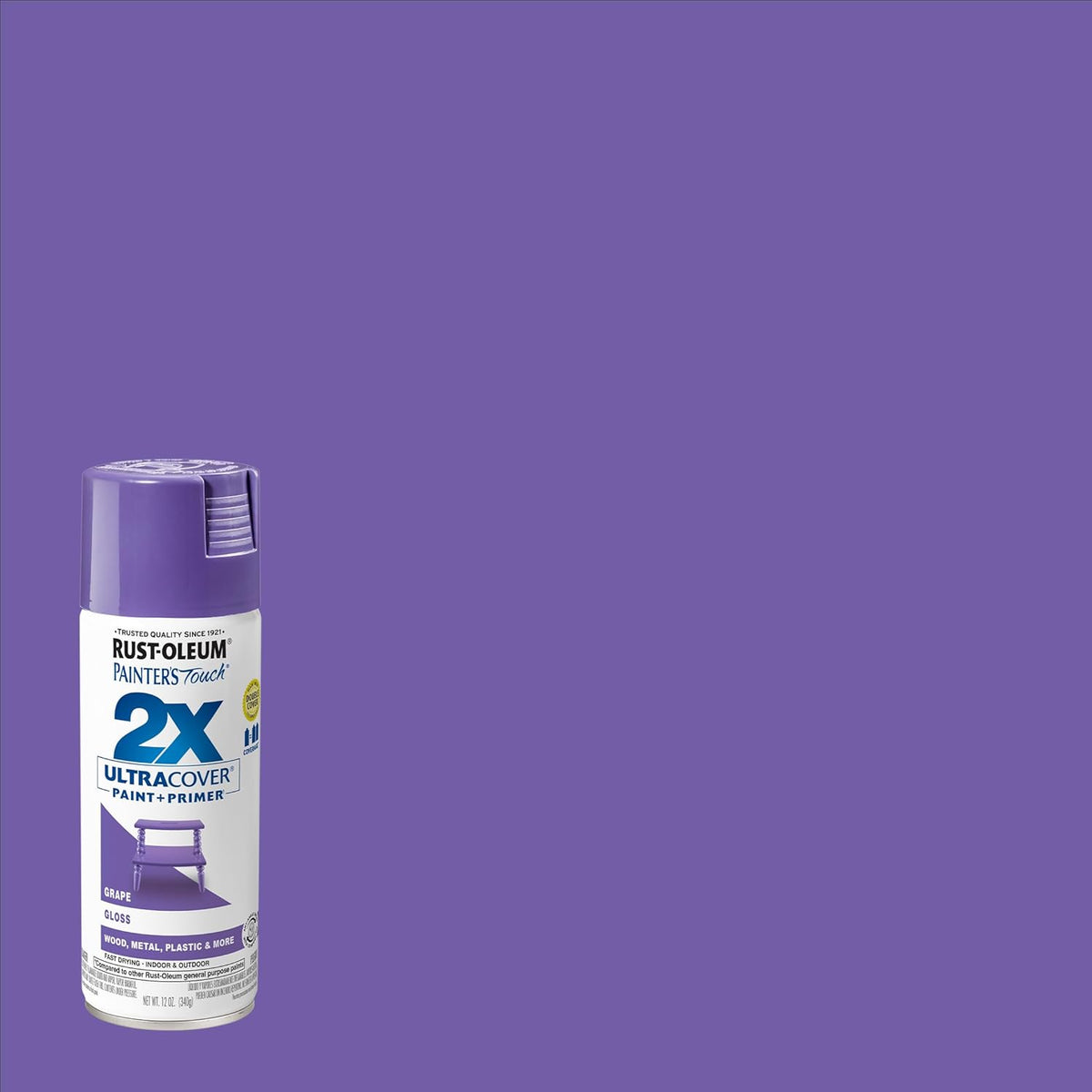 Rust-Oleum 334029 Painter's Touch 2X Ultra Cover Spray Paint, 12 oz, Gloss Clear - Colors C