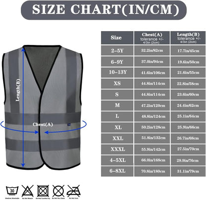 AYKRM 12 colour High visibility viz vest hi vis viz reflective work construction safety vest (XS-8XL) - Colors B