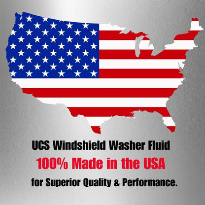 UCS 2-in-1 Windshield Washer Fluid 2-Pack (1 Gallon Each, 256 fl oz Total) – Ready to Use, Streak-Free Formula, All-Weather Cleaning, Removes Bugs, Dirt & Road Grime – Premium Windshield Cleaner