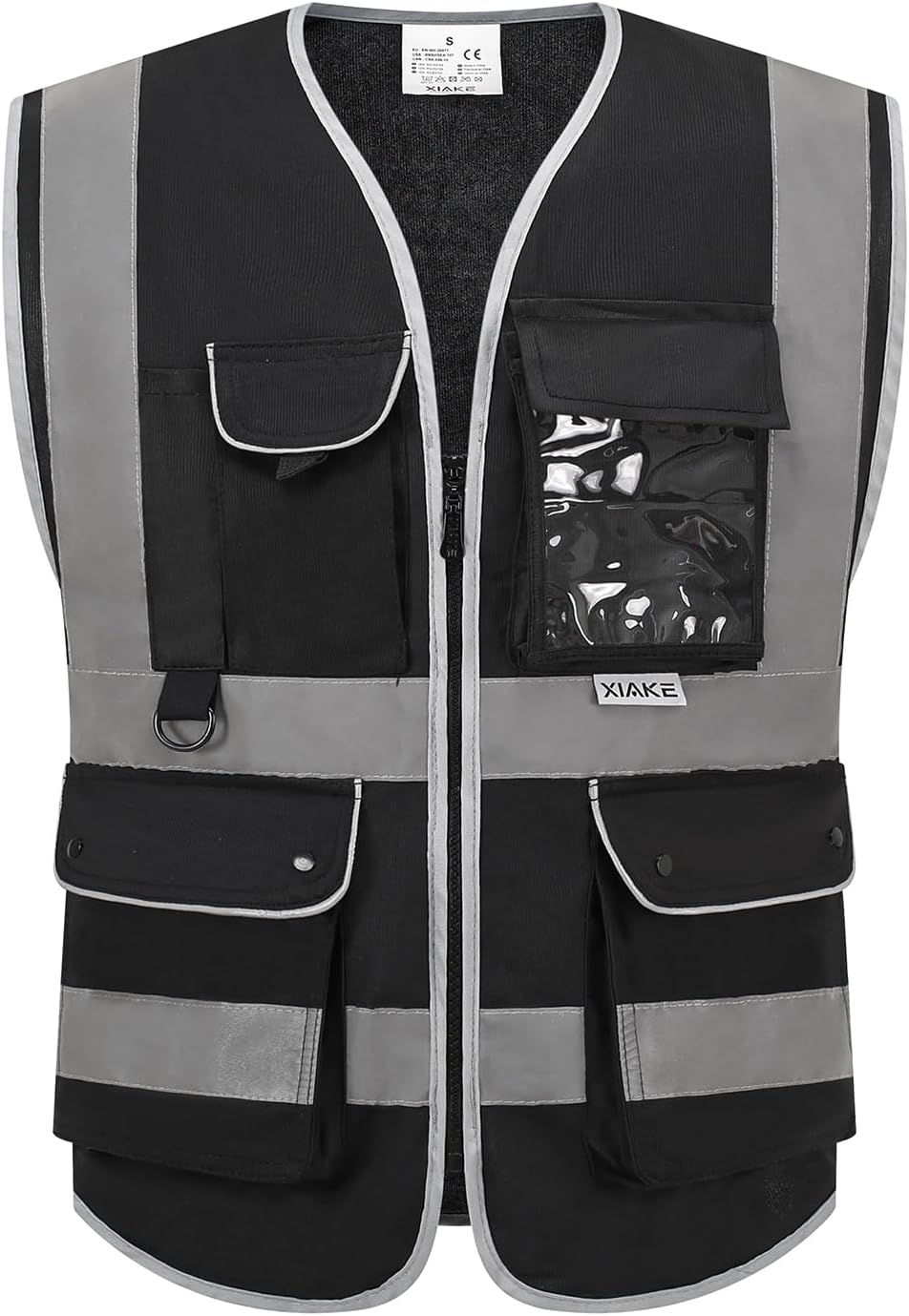 XIAKE Reflective Safety Vest for Men & Women High Visibility Class 2 Vest with Pockets Meets ANSI Standards