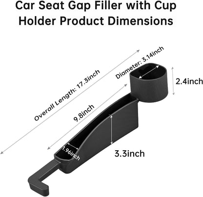 Car Seat Gap Filler, Seat Gap Organizer with Phone Holder, Car Seat Accessories, Car Organizer Fit Car SUV Truck-2PCS Black