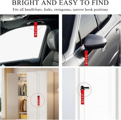 KVAEY Car JDM Tow Strap, Red Personalized Auto Racing Tow Strap with Chinese Slogan, Vehicle Decorative Traction Rope Fits Front and Rear Bumper, Universal Car Accessories (Style 1)