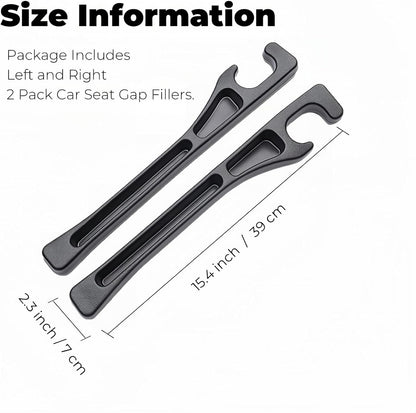 EnzeroTools Car Seat Gap Filler, 2-Pack No-Drop Seat Side Gap Seam Filler Organizer with Phone Holder, Universal Fit Fill The Gap Between Seat & Console, Perfect for Car, SUV, Truck